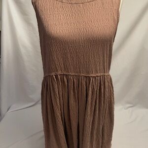 FP Beach Ruched fabric Babydoll Dress Cover Up with Pockets